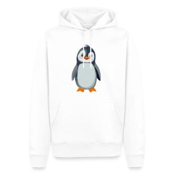 Pinguin - Männer Premium Bio Hoodie - Weiß - Vorne - Nico (187cm)