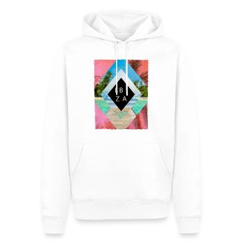 Ibiza Été Soleil Plage Mer Palmiers Fête - Sweat à capuche Premium bio Homme - blanc - Devant - Nico (187cm)