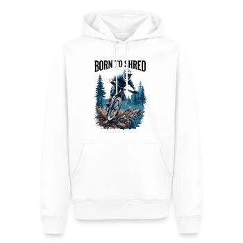 VTT Aventure Forêt Trail Descente - Sweat à capuche Premium bio Homme - blanc - Devant - Nico (187cm)