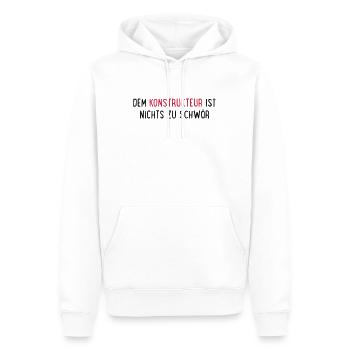 konstrukteur - Männer Premium Bio Hoodie - Weiß - Vorne - Nico (187cm)