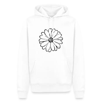 Fleur Noir Floral Noir Blossom Blossom des années 70 rétro - Sweat à capuche Premium bio Homme - blanc - Devant - Nico (187cm)