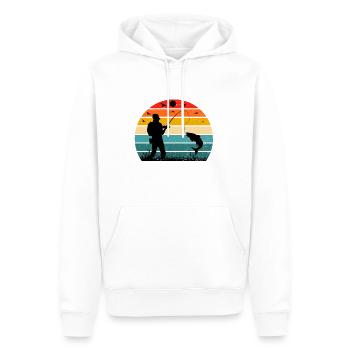 Sonnenuntergang Angelband Retro Vintage Angeln - Männer Premium Bio Hoodie - Weiß - Vorne - Nico (187cm)
