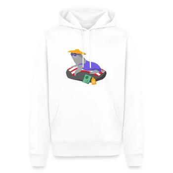 Sommer - Männer Premium Bio Hoodie - Weiß - Vorne - Nico (187cm)