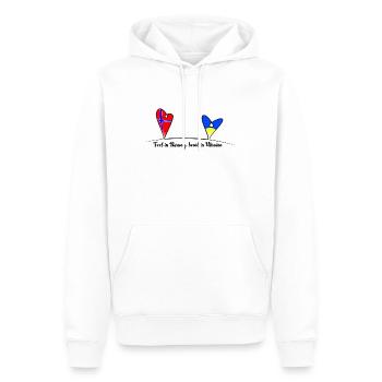 Feet in Norway, heart in Ukraine - Männer Premium Bio Hoodie - Weiß - Vorne - Nico (187cm)