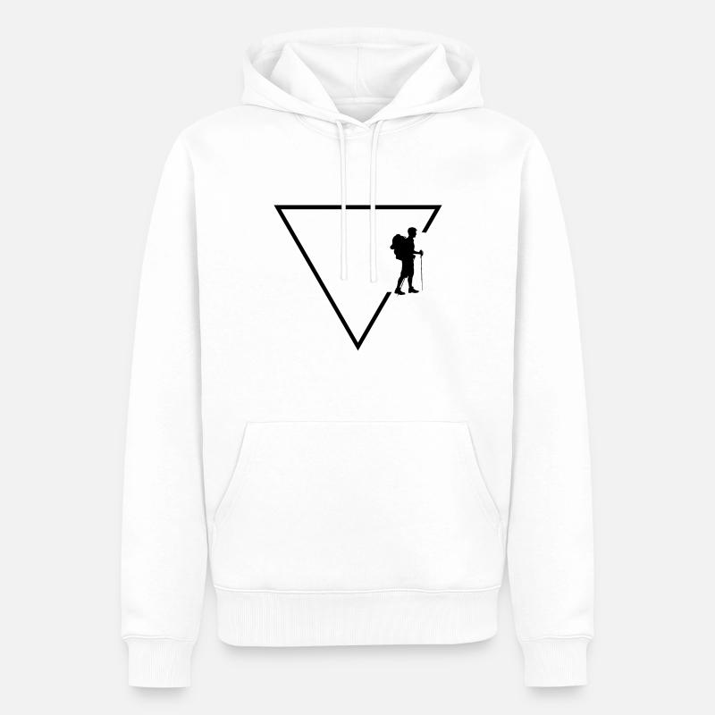 Triangle 1 et randonnée - - Sweat à capuche Premium bio Homme - blanc
