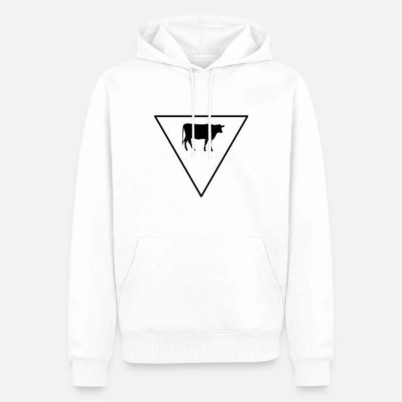 Triangle et vache - - Sweat à capuche Premium bio Homme - blanc
