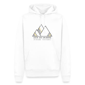 Minimalistisches Lech am Arlberg-Logo - Männer Premium Bio Hoodie - Weiß - Vorne - Nico (187cm)