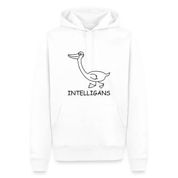 Intelligente Gans - Männer Premium Bio Hoodie - Weiß - Vorne - Nico (187cm)