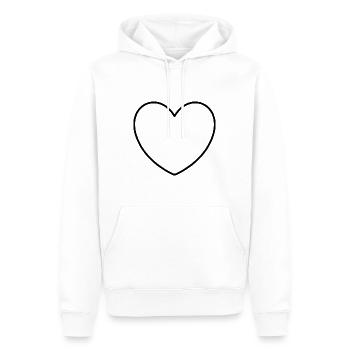 cœur noir cadeau - Sweat à capuche Premium bio Homme - blanc - Devant - Nico (187cm)