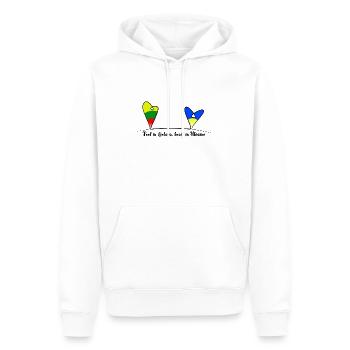 Feet in Lithuania (Lietuva), heart in Ukraine - Men’s Premium Organic Hoodie - white - Front - Nico (187cm)