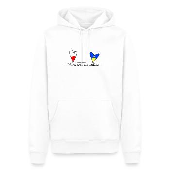 Feet in Polska, heart in Ukraine - Männer Premium Bio Hoodie - Weiß - Vorne - Nico (187cm)