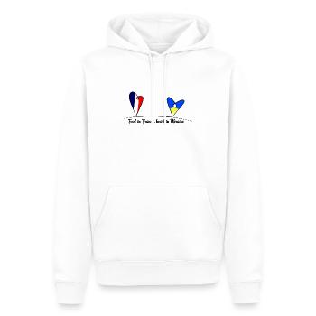 Feet in France, heart in Ukraine - Men’s Premium Organic Hoodie - white - Front - Nico (187cm)