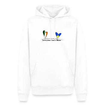 Feet in Ireland, heart in Ukraine - Men’s Premium Organic Hoodie - white - Front - Nico (187cm)