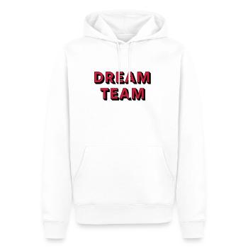DREAMTEAM - Men’s Premium Organic Hoodie - white - Front - Nico (187cm)