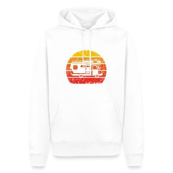 Vintage Sonne und Camping - - Männer Premium Bio Hoodie - Weiß - Vorne - Nico (187cm)