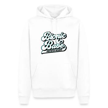 Bionic Babe | Prothese | Farben änderbar - Männer Premium Bio Hoodie - Weiß - Vorne - Nico (187cm)
