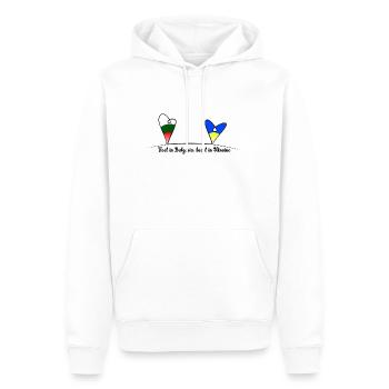 Feet in Bulgaria, heart in Ukraine - Männer Premium Bio Hoodie - Weiß - Vorne - Nico (187cm)
