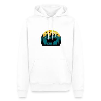 bison Sunset - Sweat à capuche Premium bio Homme - blanc - Devant - Nico (187cm)