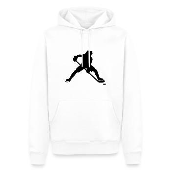 Frosch Eishockeyspieler Silhouette minimalistisch - Männer Premium Bio Hoodie - Weiß - Vorne - Nico (187cm)