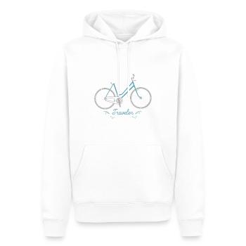 Fahrrad - Männer Premium Bio Hoodie - Weiß - Vorne - Nico (187cm)