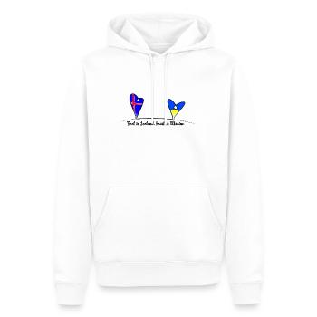 Feet in Iceland, heart in Ukraine - Men’s Premium Organic Hoodie - white - Front - Nico (187cm)