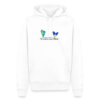 Feet in Sweden, heart in Ukraine - Men’s Premium Organic Hoodie - white - Front - Nico (187cm)