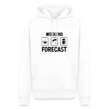 Prévisions du week-end 1 - (2) - Sweat à capuche Premium bio Homme - blanc - Devant - Nico (187cm)
