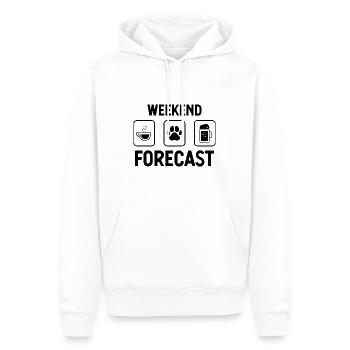 Wochenendprognose 3 - (2) - Männer Premium Bio Hoodie - Weiß - Vorne - Nico (187cm)