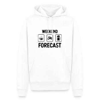 Wochenendprognose - (2) - Männer Premium Bio Hoodie - Weiß - Vorne - Nico (187cm)