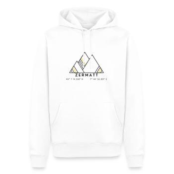 Minimalistisches Zermatt-Logo - Männer Premium Bio Hoodie - Weiß - Vorne - Nico (187cm)
