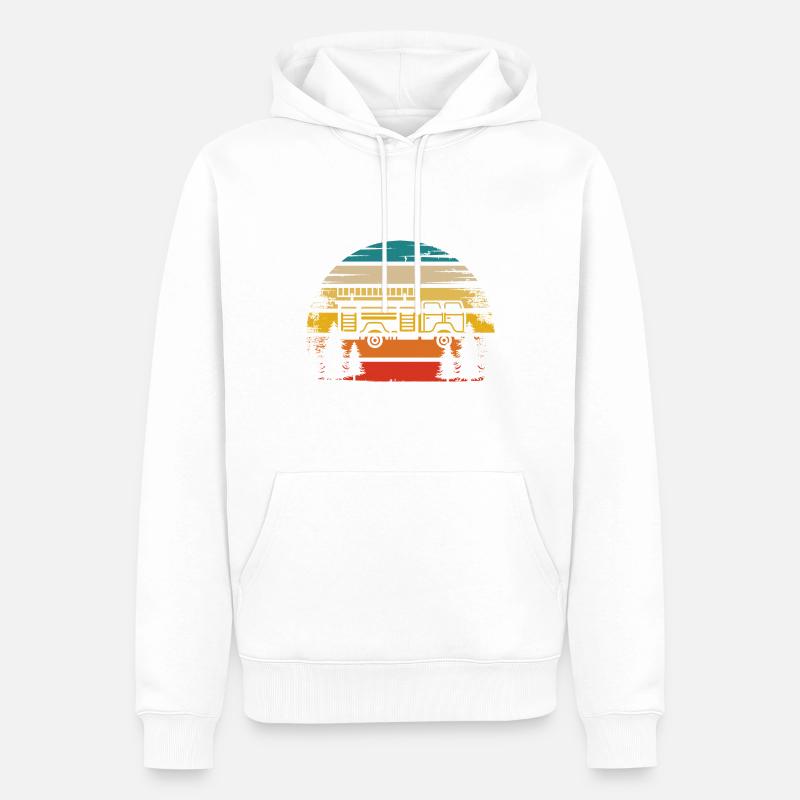 Retro Sun et pompier - (2) - Sweat à capuche Premium bio Homme - blanc