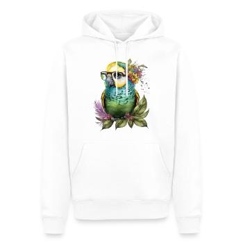 Lustiger Wellensittich - Männer Premium Bio Hoodie - Weiß - Vorne - Nico (187cm)