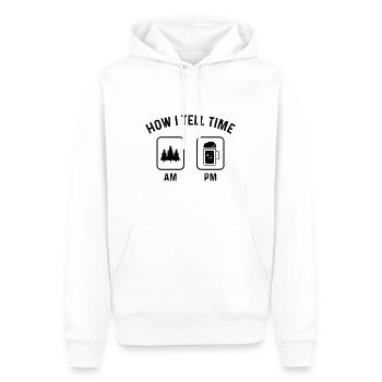 Comment dire l’heure sur PM 3 - (2) - Sweat à capuche Premium bio Homme - blanc - Devant - Nico (187cm)