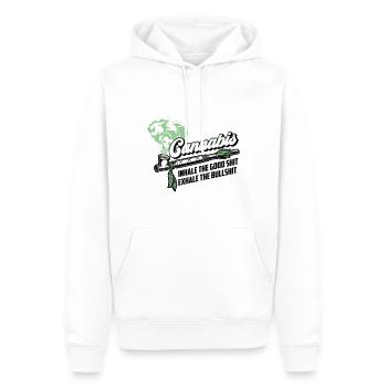 Les couleurs peuvent être modifiées | Cannanis Inhale Exhale - Sweat à capuche Premium bio Homme - blanc - Devant - Nico (187cm)