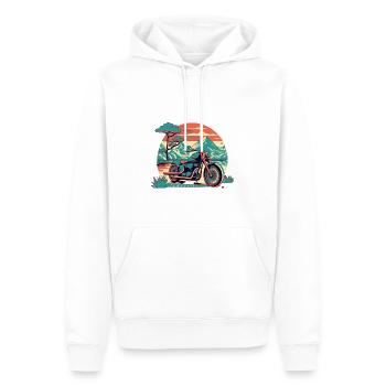 MOTO - Sweat à capuche Premium bio Homme - blanc - Devant - Nico (187cm)