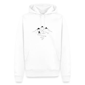 Mountain trail curves and basketball - - Men’s Premium Organic Hoodie - white - Front - Nico (187cm)