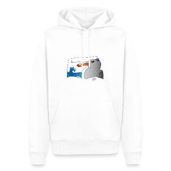 Mr. Möwe - Männer Premium Bio Hoodie - Weiß - Vorne - Nico (187cm)
