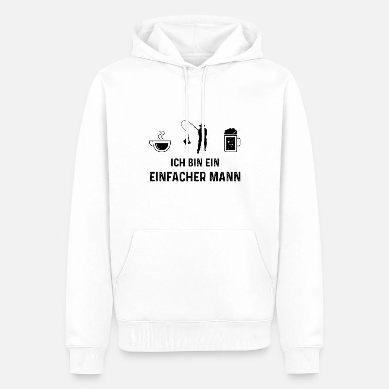 Ich bin ein Einfacher Mann - - Männer Premium Bio Hoodie - Weiß