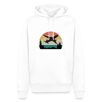 Vintage Flugzeug Retro Sonnenuntergang Geschenk - Männer Premium Bio Hoodie - Weiß - Vorne - Nico (187cm)
