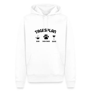 Tagsplan 3 - (2) - Männer Premium Bio Hoodie - Weiß - Vorne - Nico (187cm)