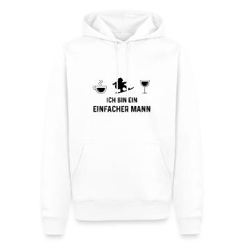 Ich bin ein Einfacher Mann - (2) - Männer Premium Bio Hoodie - Weiß - Vorne - Nico (187cm)