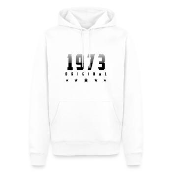 Farbe änderbar | Original 1973 Geburtsjahr - Männer Premium Bio Hoodie - Weiß - Vorne - Nico (187cm)