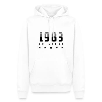 Original 1983 Geburtsjahr | Farbe änderbar | - Männer Premium Bio Hoodie - Weiß - Vorne - Nico (187cm)