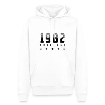 Original 1982 Année de naissance | | changeable de couleur - Sweat à capuche Premium bio Homme - blanc - Devant - Nico (187cm)