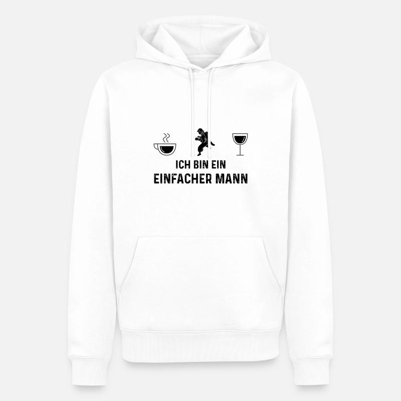 Ich bin ein Einfacher Mann - - Männer Premium Bio Hoodie - Weiß