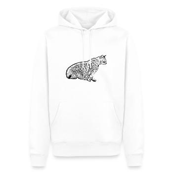 chat noir chat chaton chat domestique cadeau - Sweat à capuche Premium bio Homme - blanc - Devant - Nico (187cm)