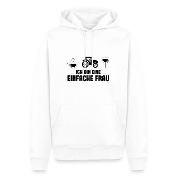 Ich bin ein Einfache Frau - (2) - Männer Premium Bio Hoodie - Weiß - Vorne - Nico (187cm)