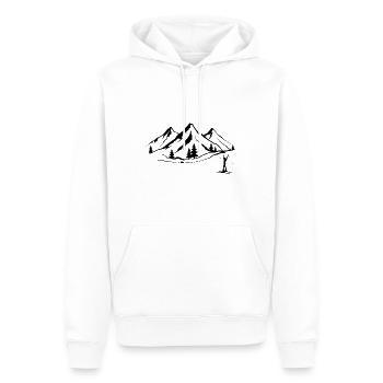 Berg 1 und Skifahren - - Männer Premium Bio Hoodie - Weiß - Vorne - Nico (187cm)