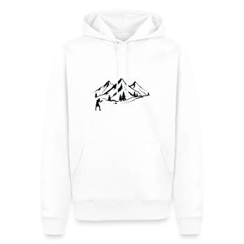 Berg 1 Boîtes - Bo - Sweat à capuche Premium bio Homme - blanc - Devant - Nico (187cm)