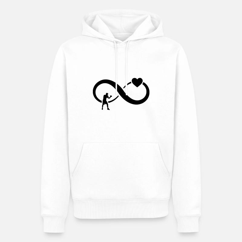 Infinity Heart et la boxe - - Sweat à capuche Premium bio Homme - blanc
